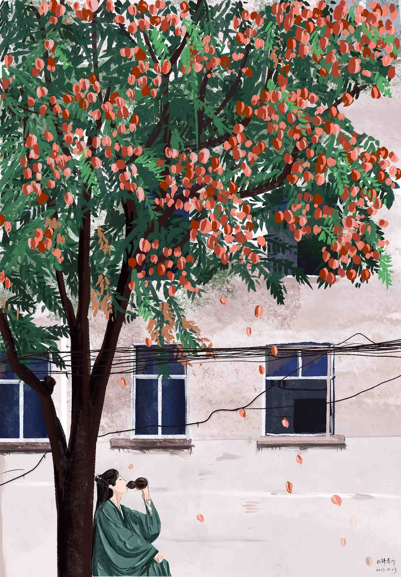 秋日栾树下的一壶莲花醉（图ZMzU0MjIwMzc2） - 创作习作 - 站酷设计师日胖叁斤原创素材 - 站酷ZCOOL