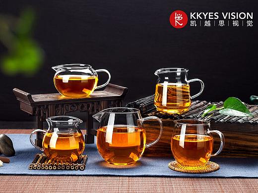 玻璃茶壶 茶杯 花茶杯 静物拍摄 商业产品摄影