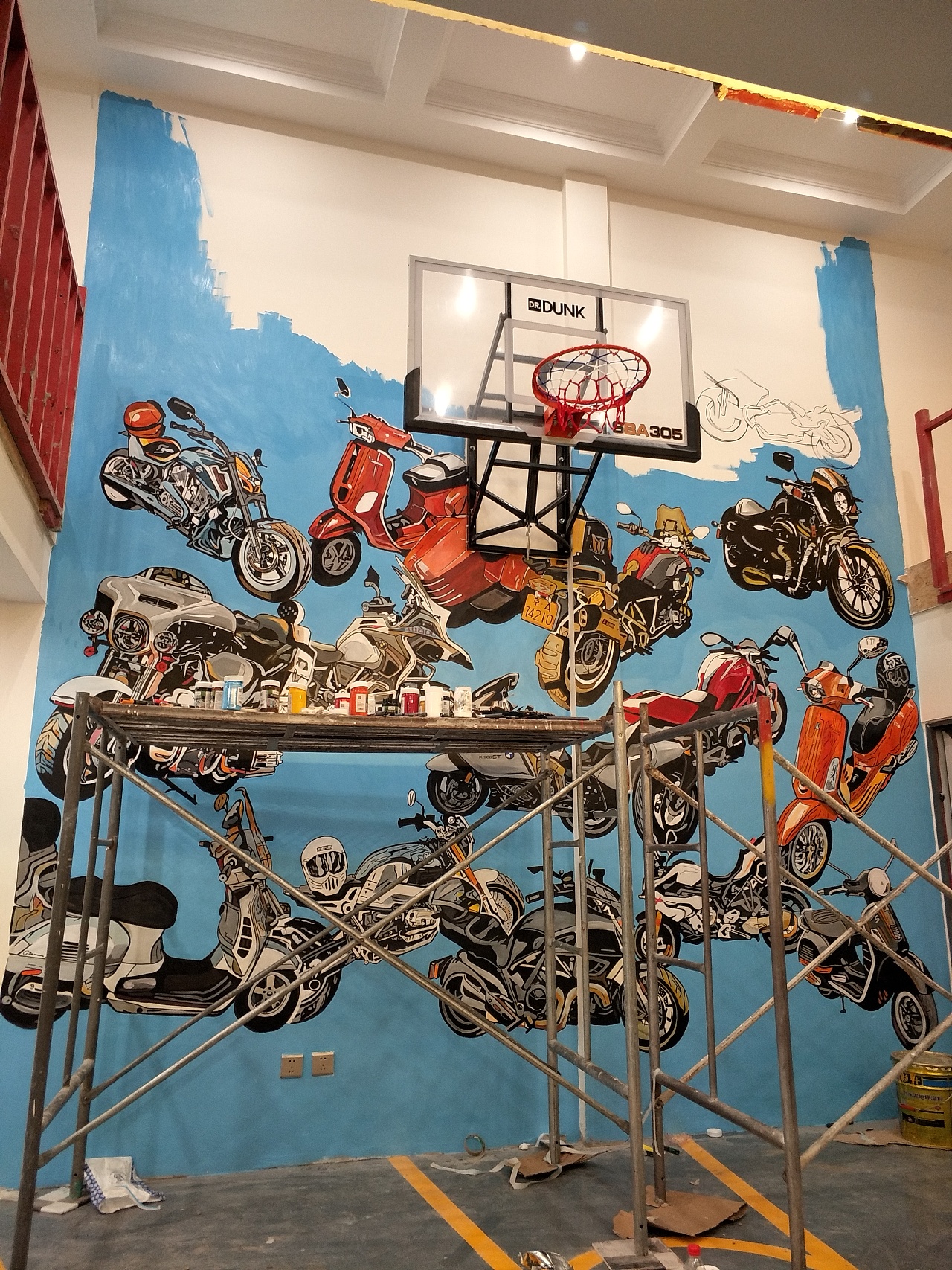 别墅机车手绘墙(2)未完待续