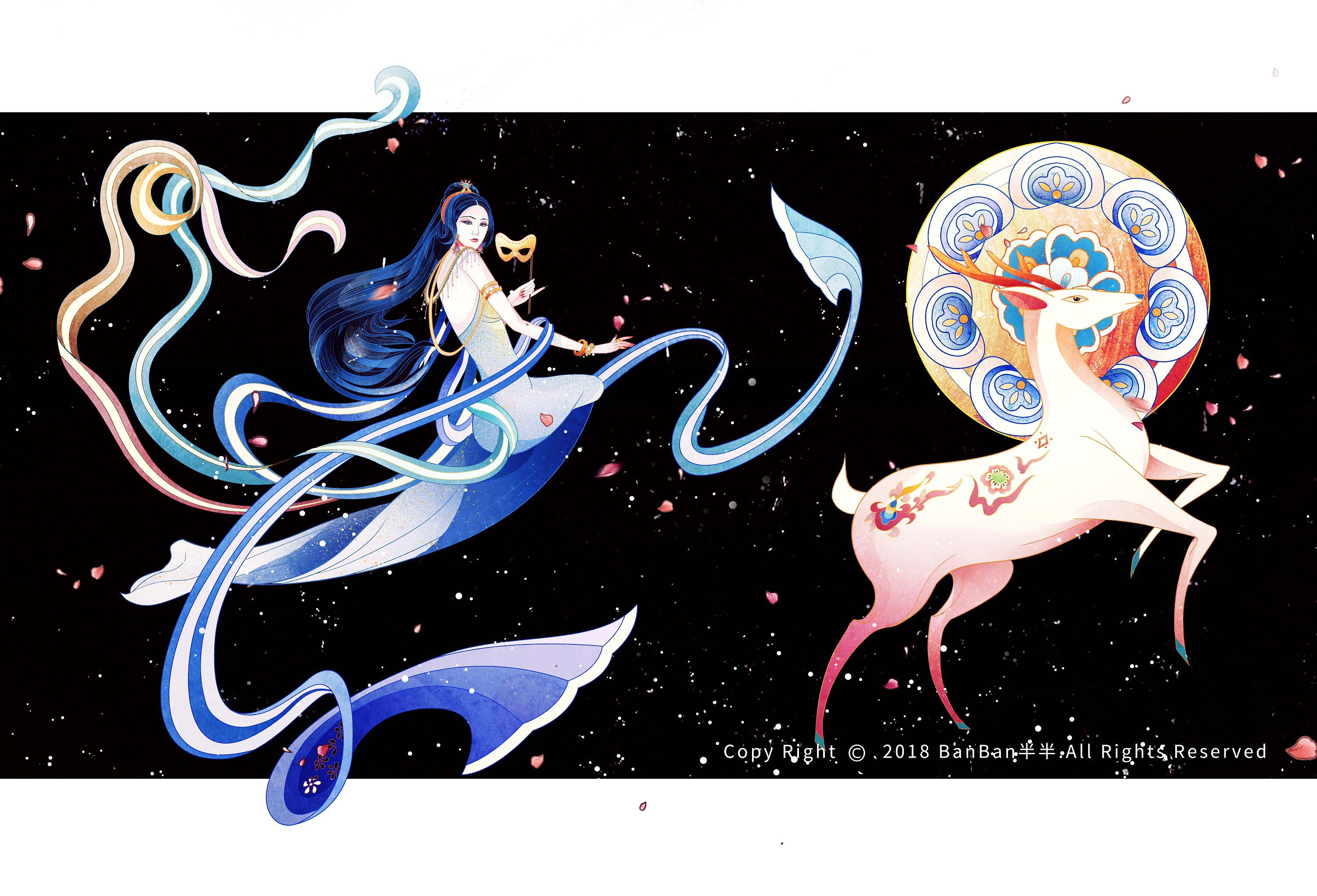 suhu尚惠 # - 敦煌飞天π/派|插画|商业插画|banban半半 - 原创追品