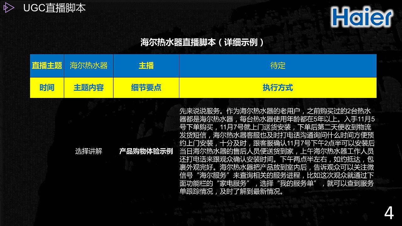 2019海尔新品热水器直播脚本（图ZMTk0NTE2NzM2） - 文案/策划 - 站酷设计师墨染辰灰原创素材 - 站酷ZCOOL