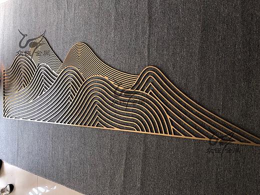仿古铜金属不锈钢景墙 售楼入口景墙为楼盘曾辉
