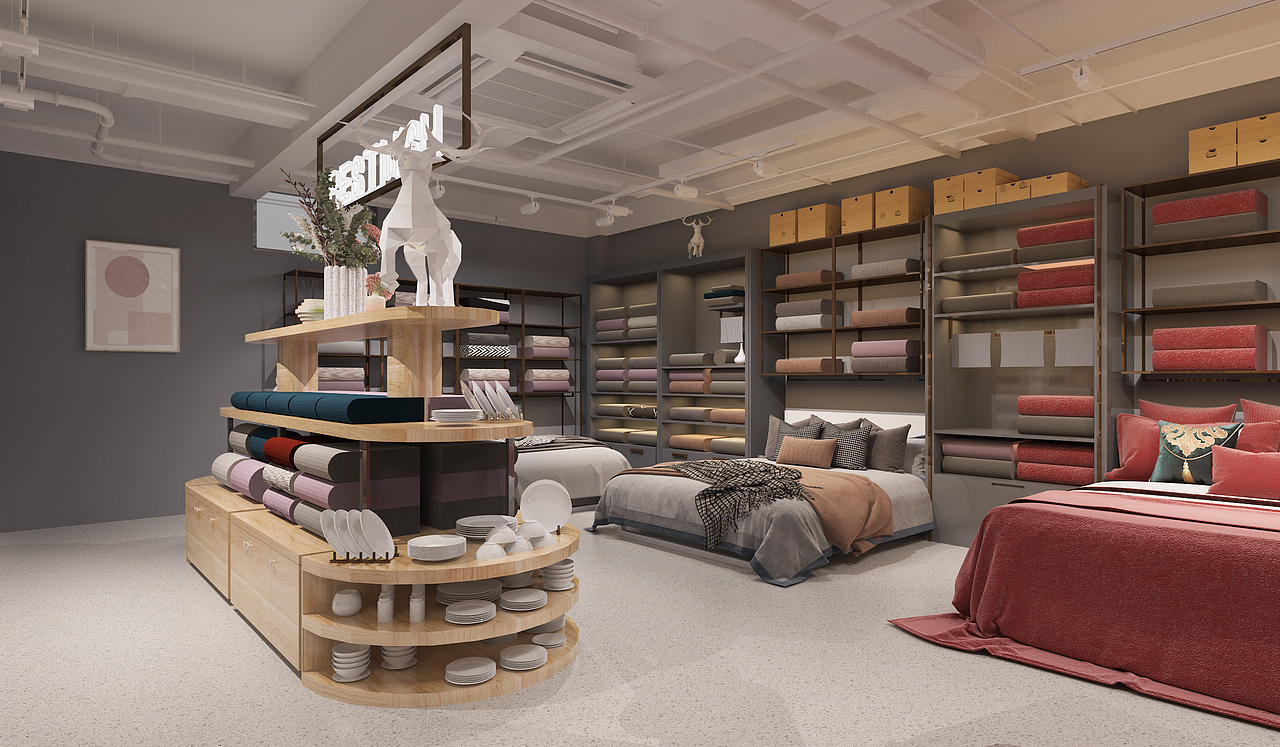 心愿家纺|空间|展陈设计|靖煜怒那_原创作品-站酷zcool