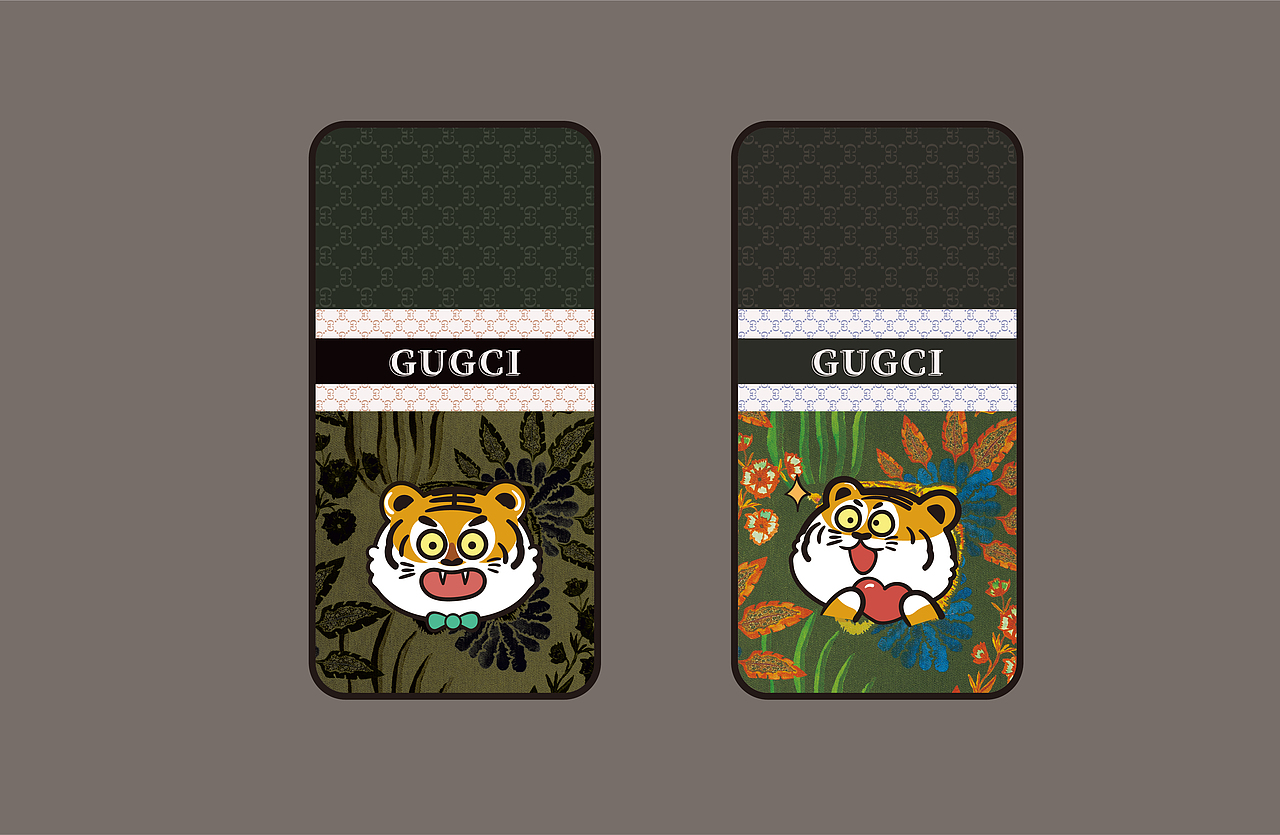 虎手机壳 插画 潮牌 阿茹插画gucci