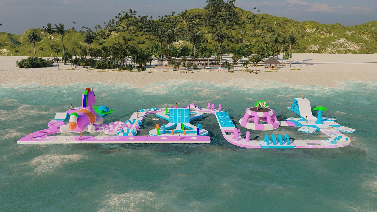 充气水上闯关|工业/产品|玩具|13东九日 - 原创作品 - 站酷 (zcool)