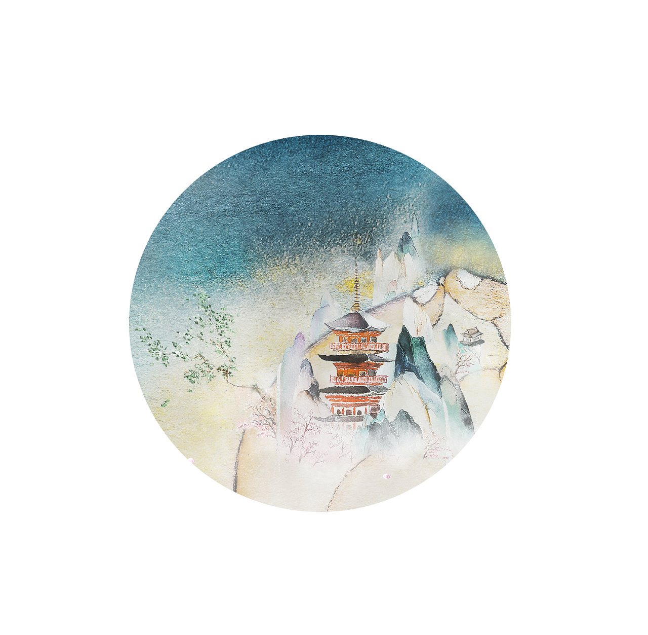 chinoiserie 国风/ 禅·佛 /水彩插画设计练习