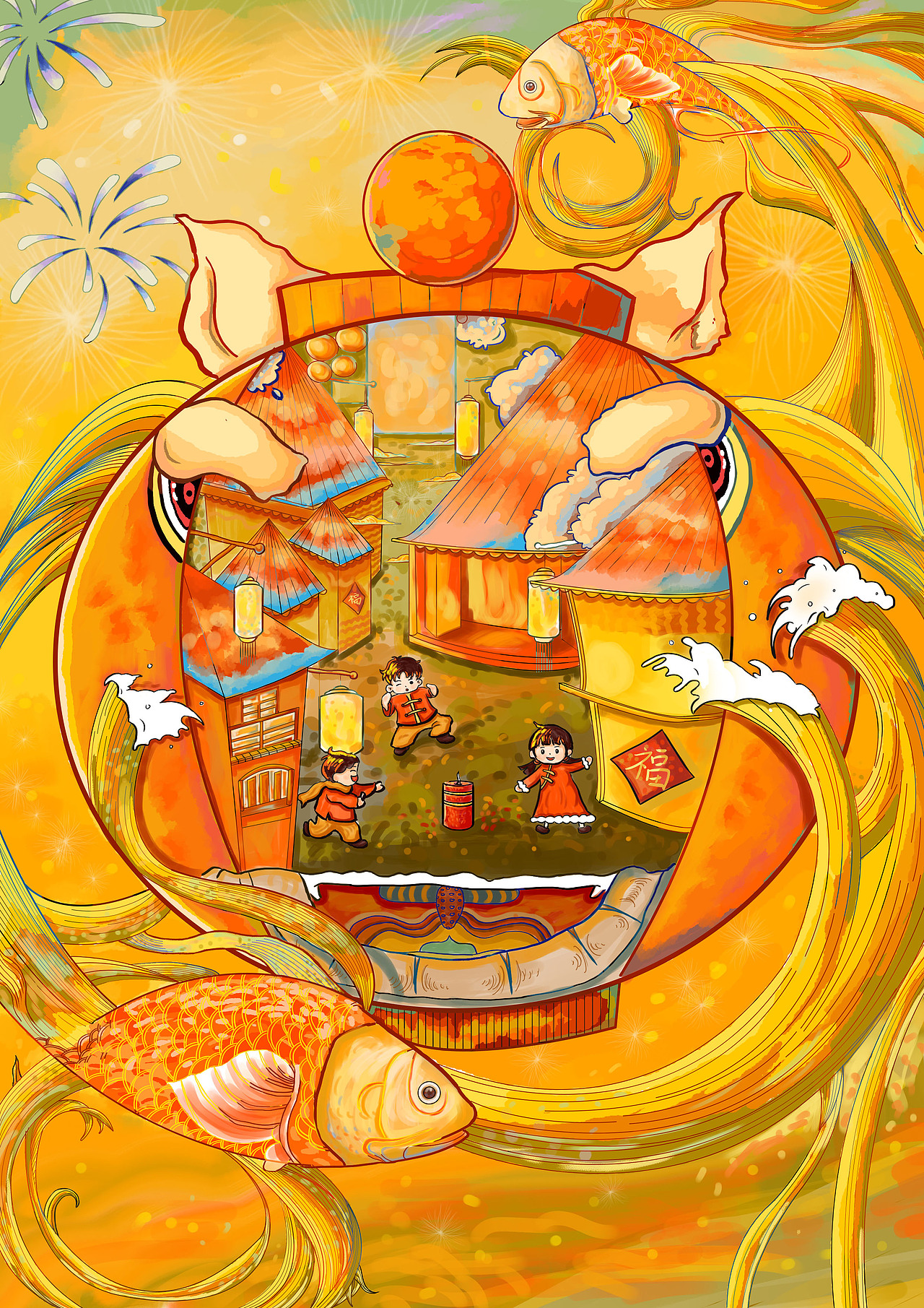 传统节日插画（图ZMjUxOTA1NDc2） - 创作习作 - 站酷设计师爱画画的小胖子原创素材 - 站酷ZCOOL