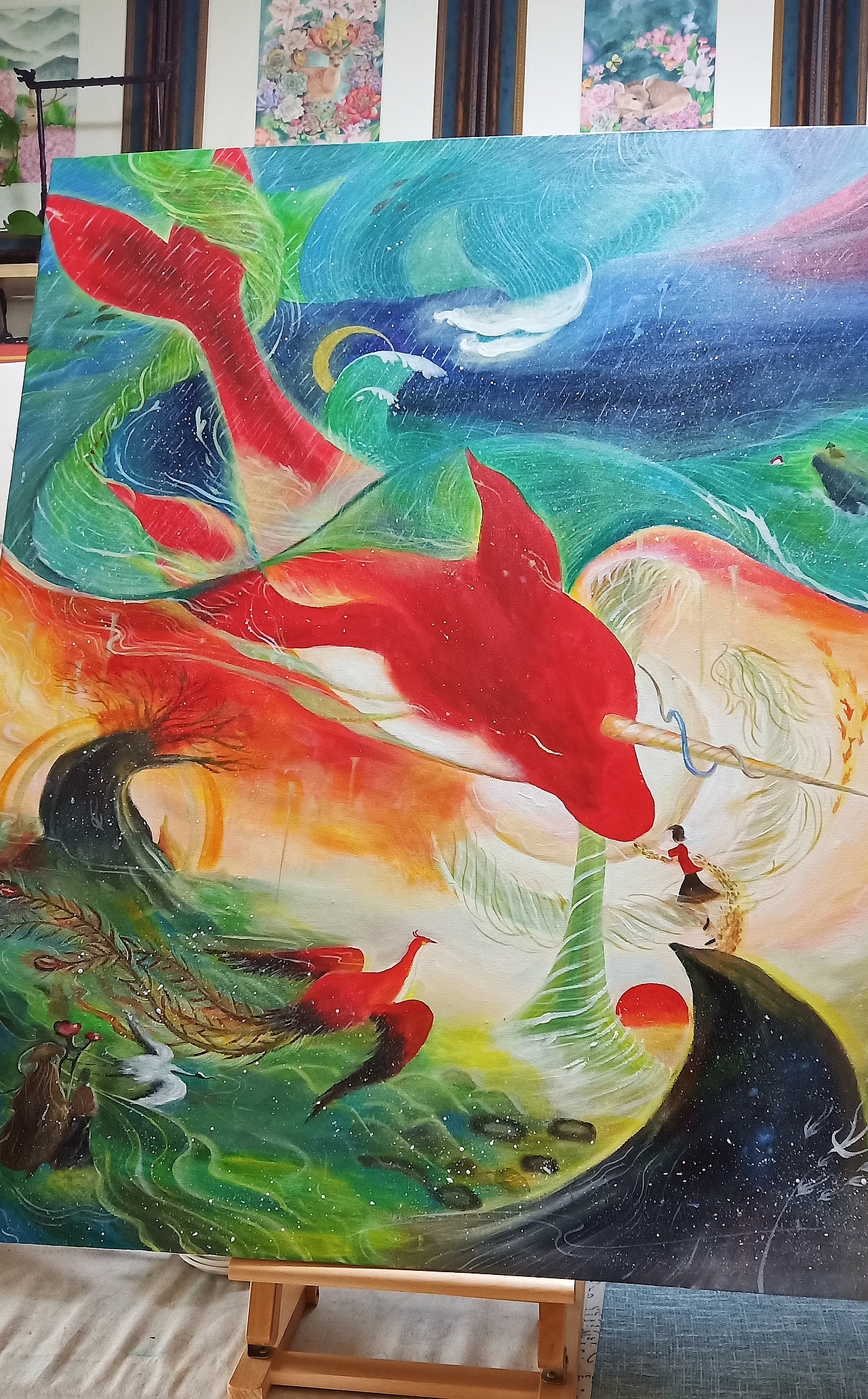 丙烯画《大鱼海棠》