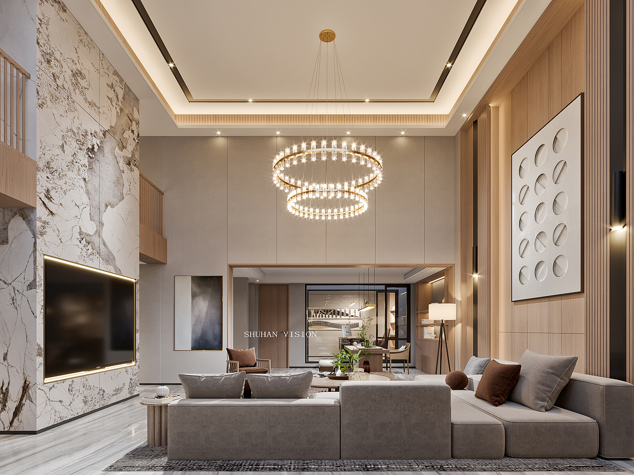 樾澜庭 | 现代风格别墅（图ZMjYwNDg2NDQw） - 家装设计 - 站酷设计师一只兔子_原创素材 - 站酷ZCOOL