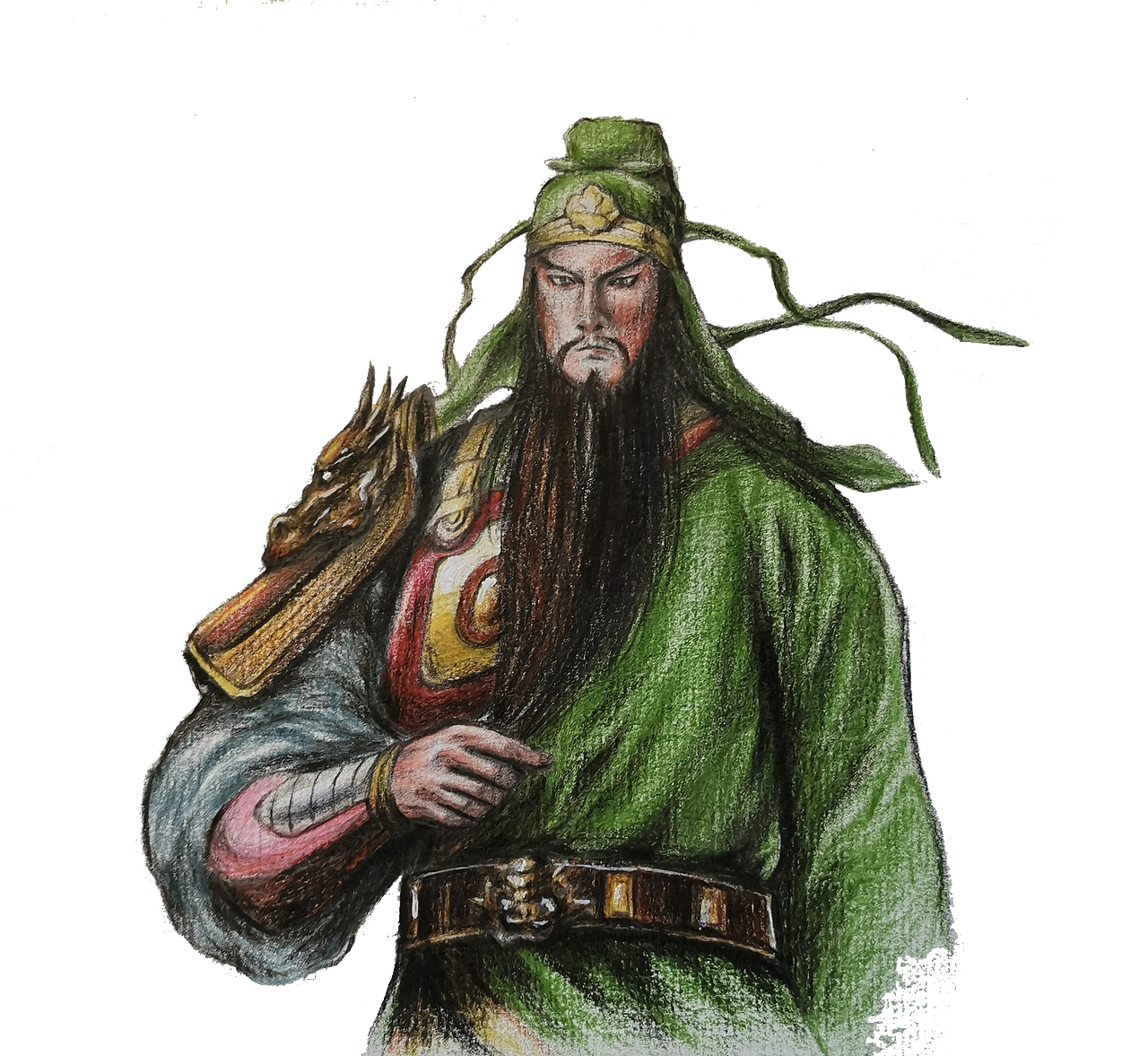 关云长彩铅草绘