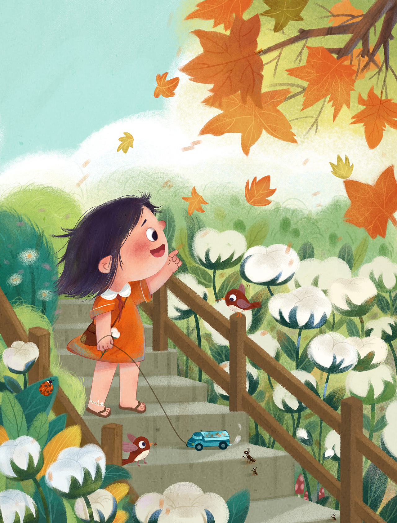 儿童插画二十四节气之秋季