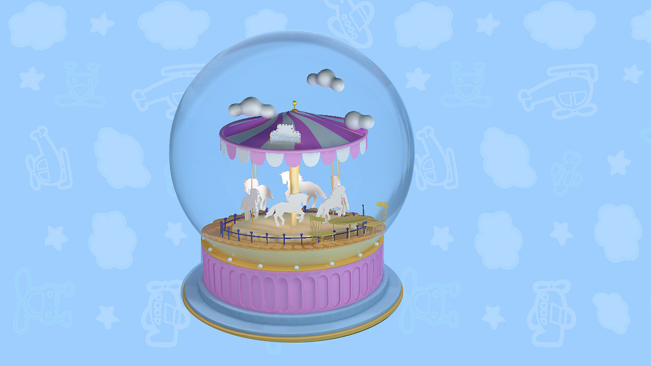 c4d 旋转木马水晶球