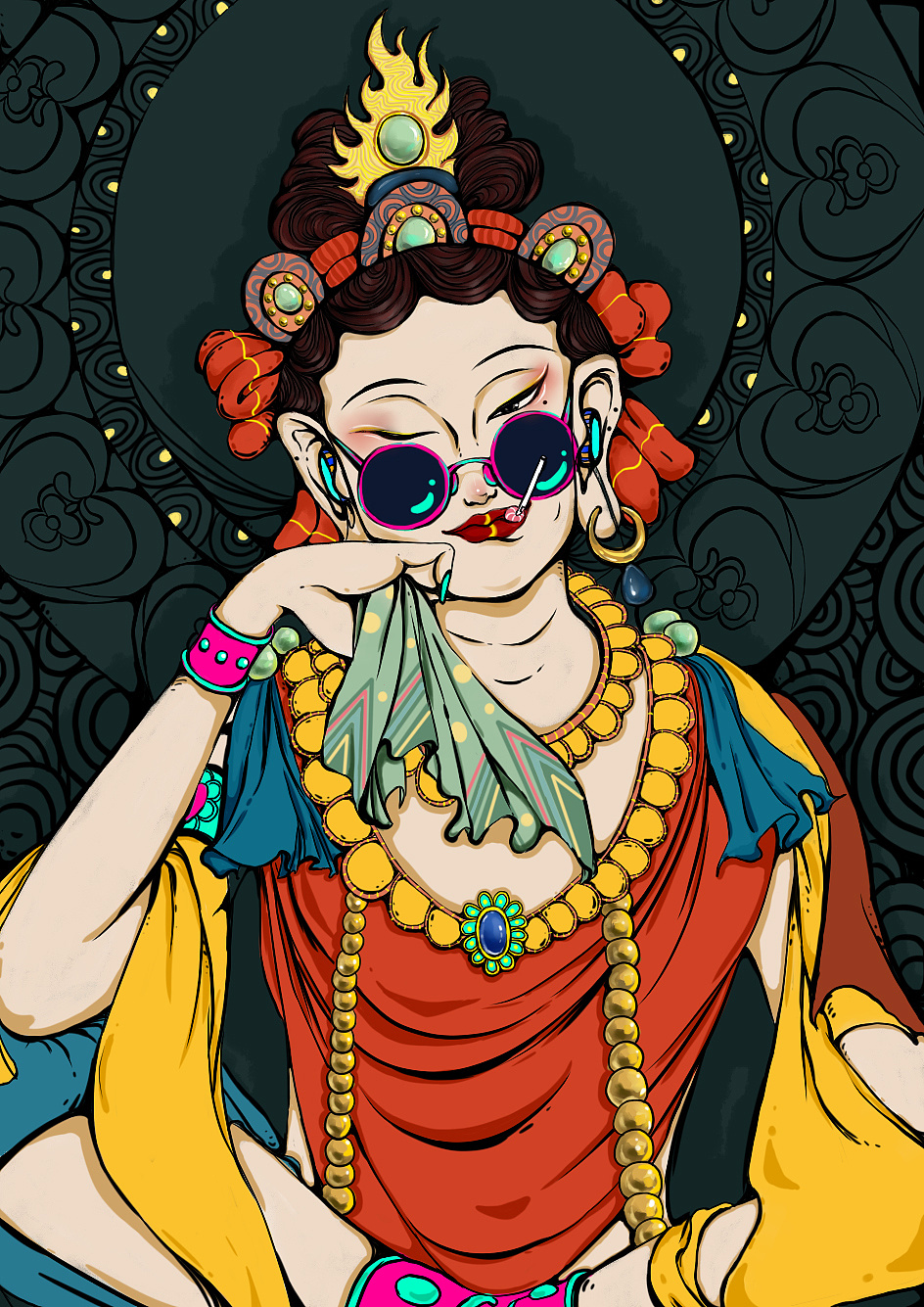 敦煌国潮|插画|商业插画|毒璐 - 原创作品 - 站酷 (zcool)