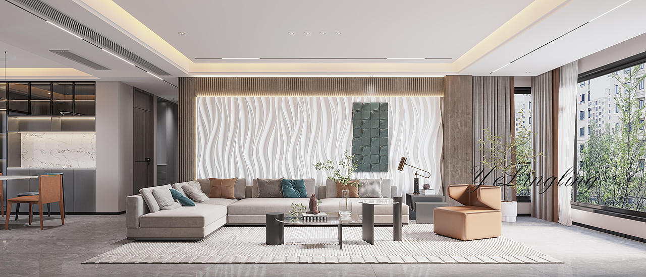 现代无主灯案例丨灯与河川 二月人间