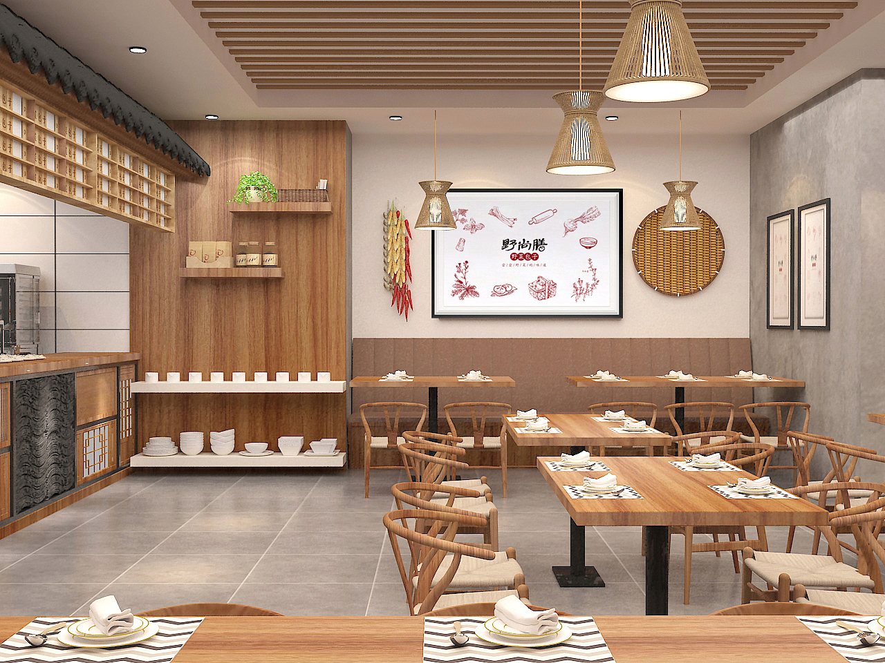 野尚膳品牌连锁SI空间设计（图ZMTQzNDY1MDY4） - 酒店餐饮设计 - 站酷设计师無出其右品牌設計原创素材 - 站酷ZCOOL