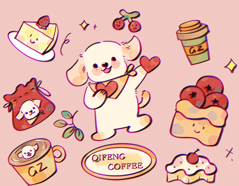 商业插画 |咖啡店ip形象系列插画设计①