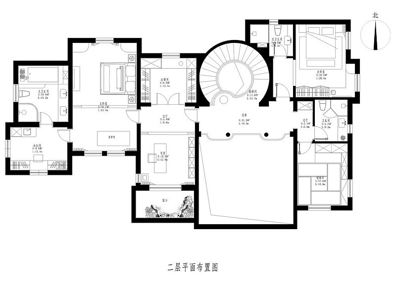 沈阳东易日盛兰乔圣菲640平别墅米新中式风格效果图