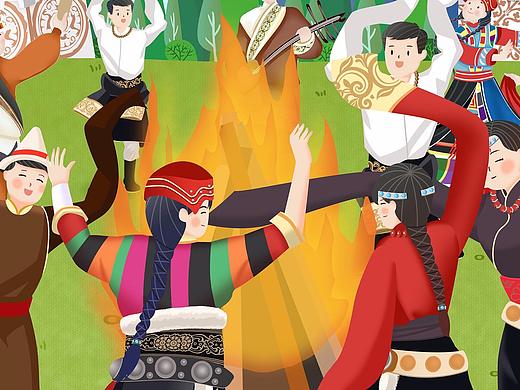 甘南藏族宣传插画