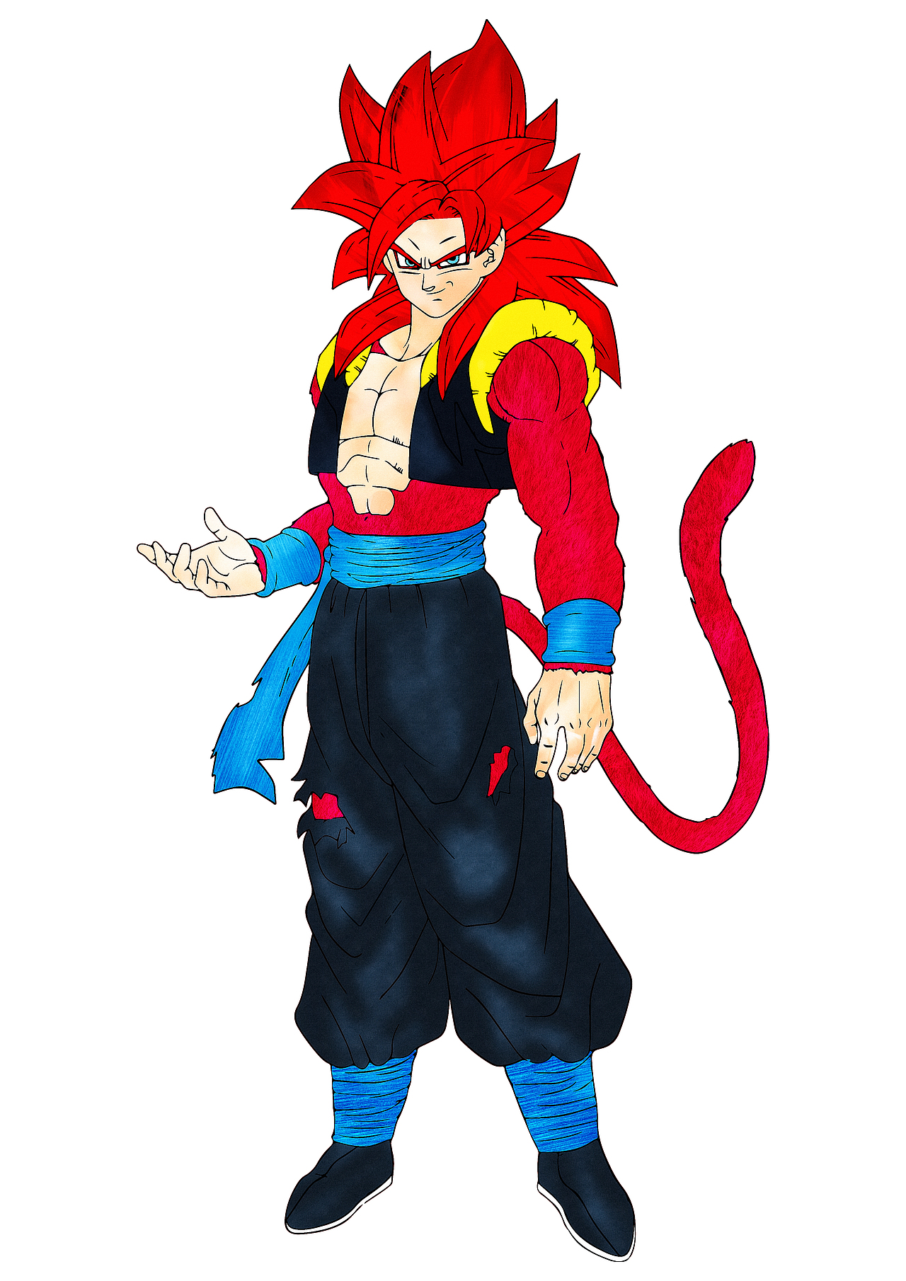 龙珠gt-悟吉塔-超四(线稿 上色)