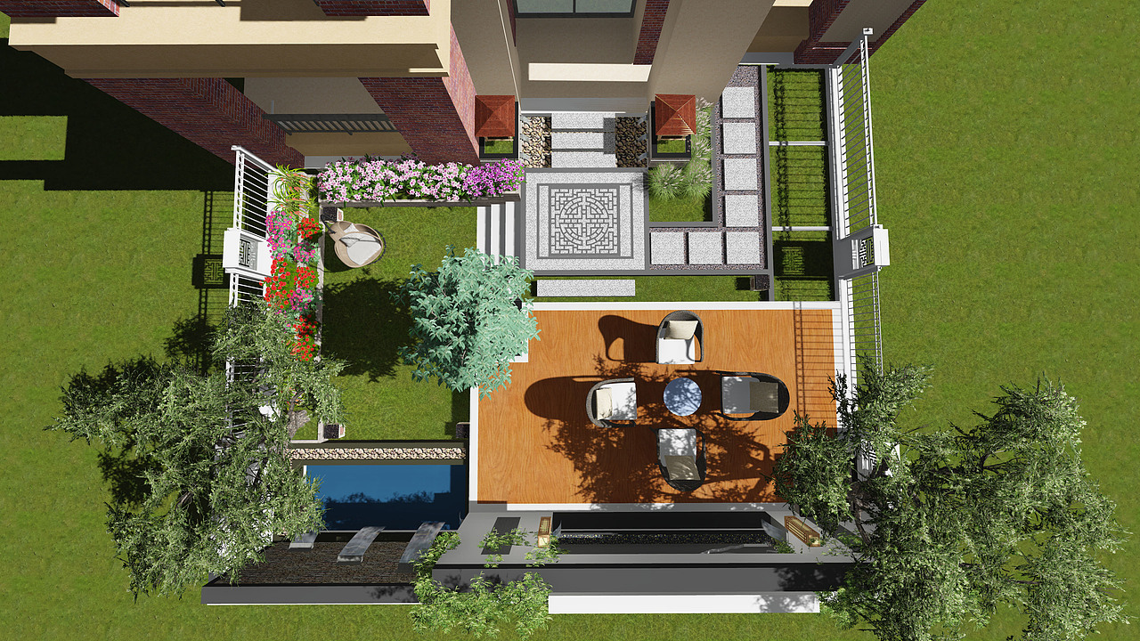 湖山源著 庭院设计（图ZNjg5MDU5NjQ=） - 景观设计 - 站酷设计师吴安静原创素材 - 站酷ZCOOL