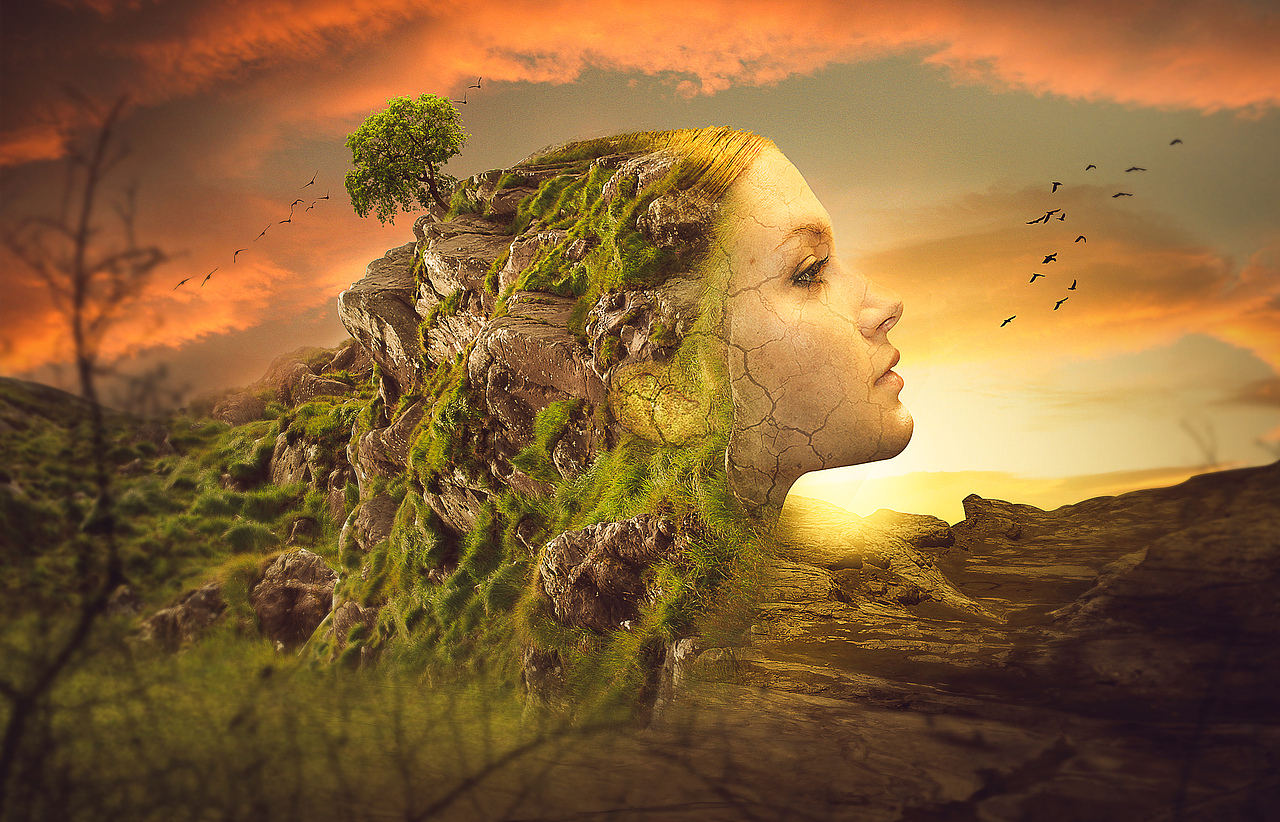 图像合成练习人脸山丘