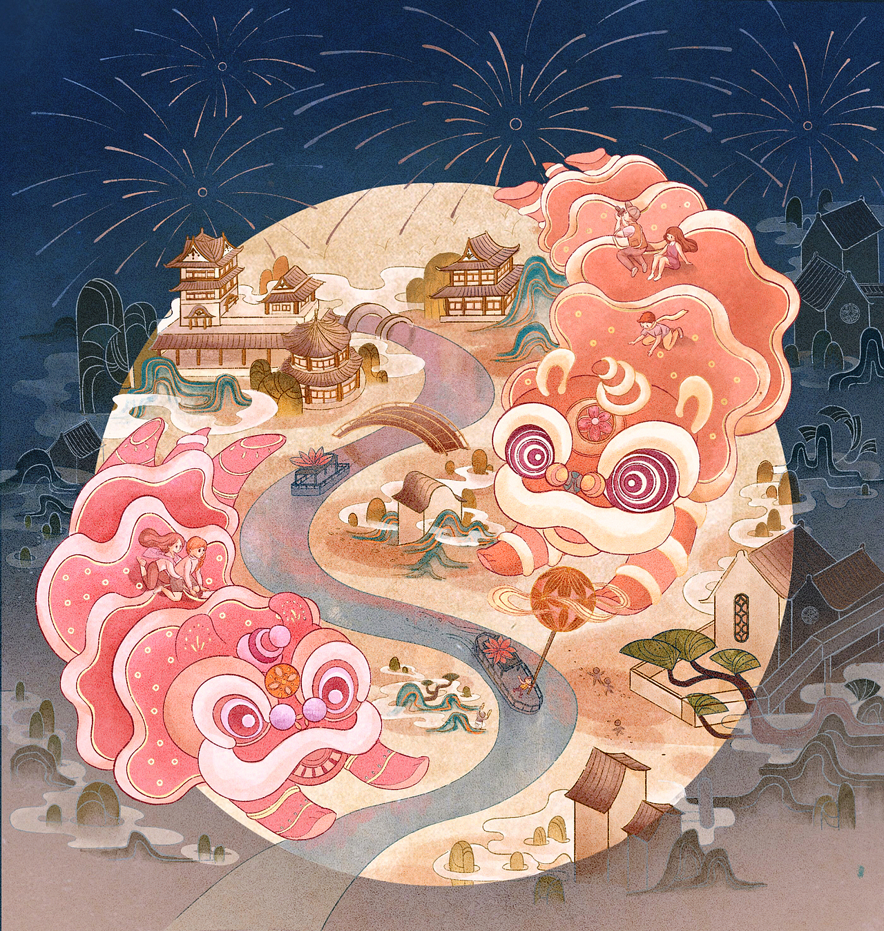 永庆同乐——永庆坊插画（图ZMjk4NDY4NDUy） - 商业插画 - 站酷设计师JULES朱朱原创素材 - 站酷ZCOOL