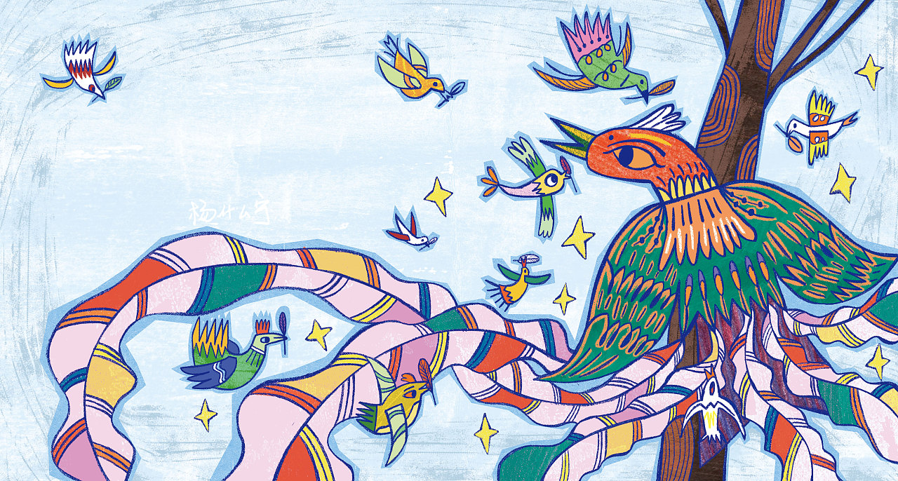 百鸟朝凤小绘本已出版|插画|儿童插画|杨什么宁 - 原创作品 - 站酷