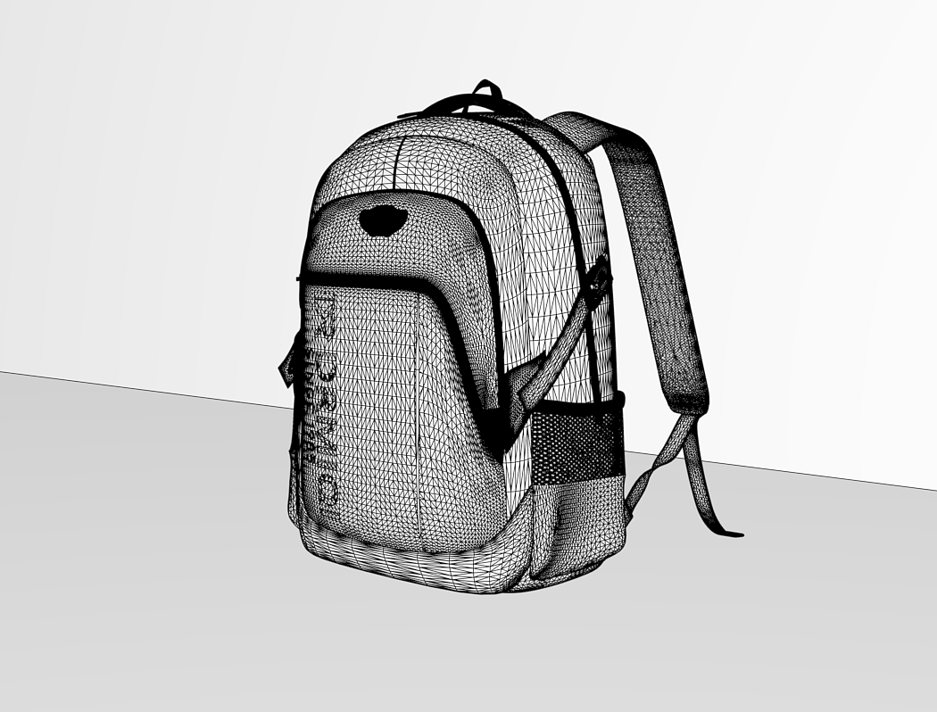 书包建模渲染 箱包建模