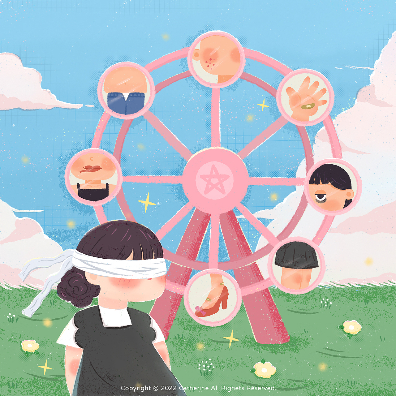 容貌焦虑插画合集2022（图ZMjkwODc3OTE2） - 创作习作 - 站酷设计师Catherine_猪小乔原创素材 - 站酷ZCOOL