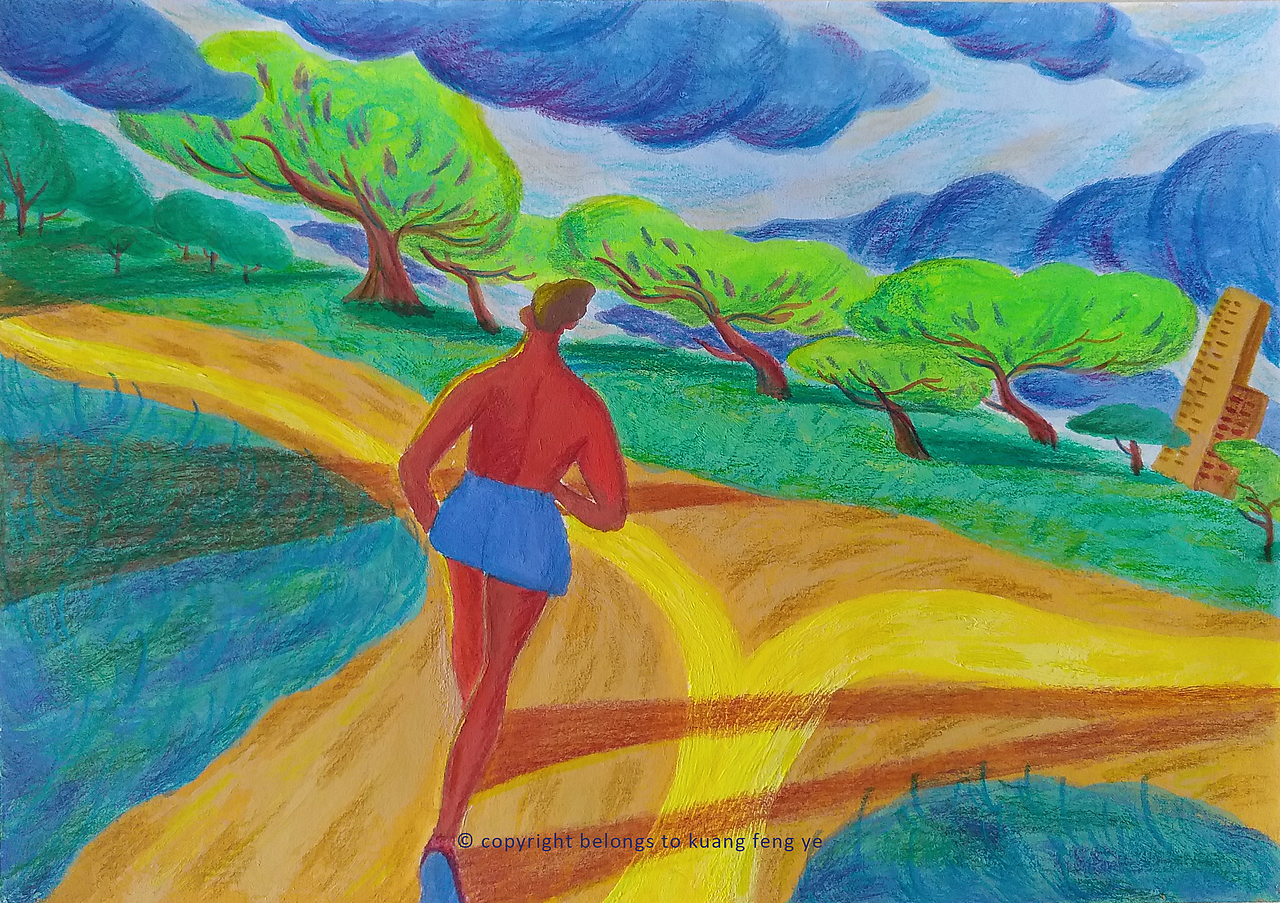 《当我谈跑步时我谈些什么》书籍插画配图