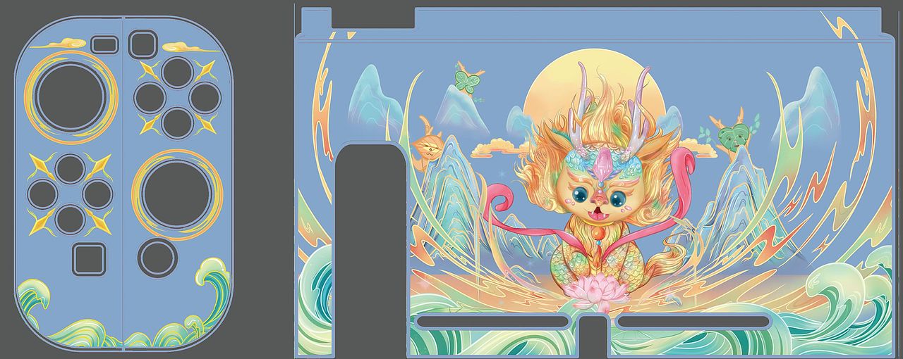 国潮风戏水小麒麟