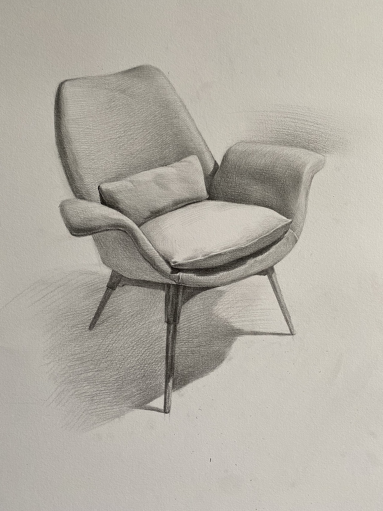 发个素描小沙发作画过程