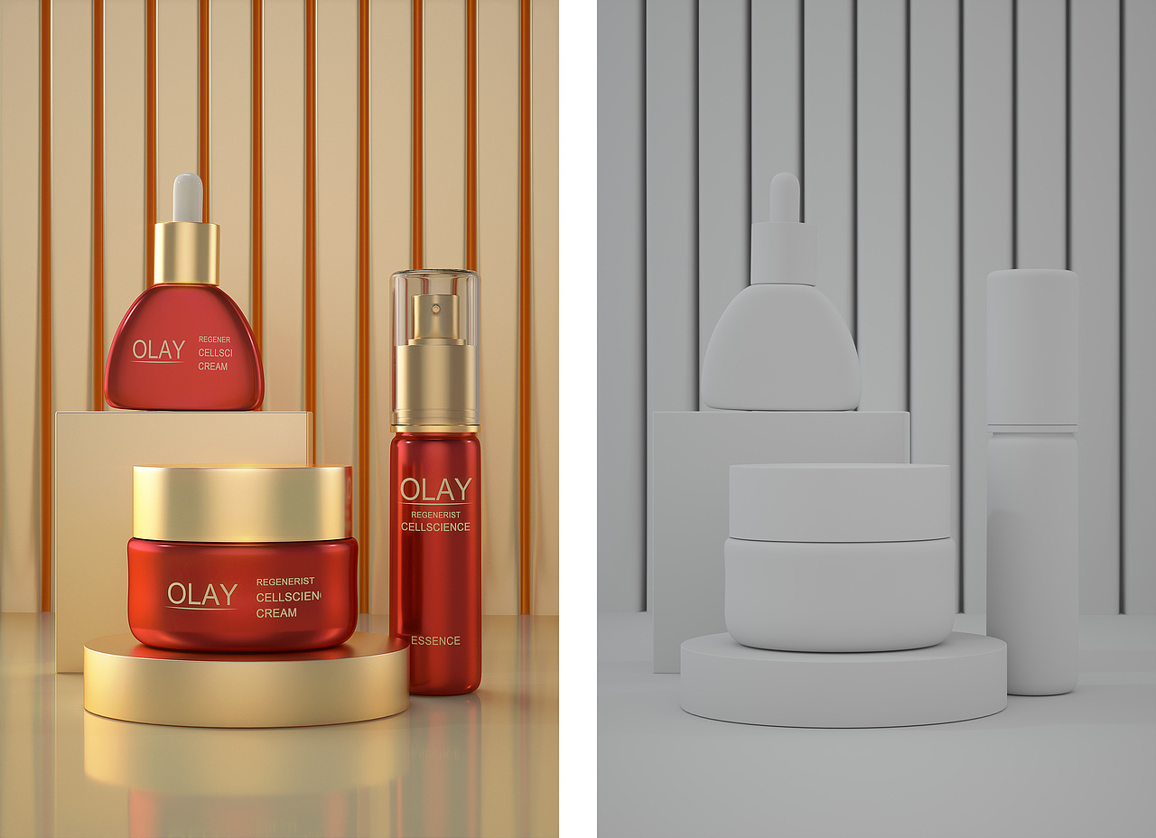 C4D建模——OLAY化妆品（图ZMjAxMjcxNTI0） - 产品 - 站酷设计师yyyyyyshhshsh原创素材 - 站酷ZCOOL