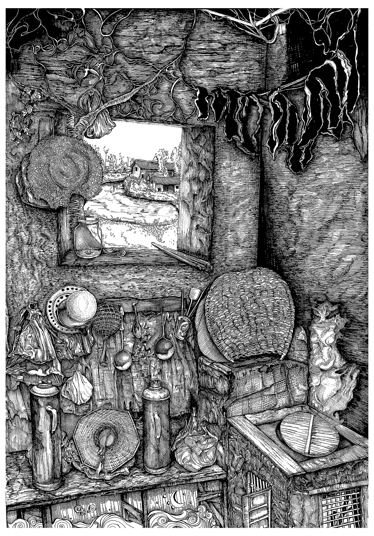 原创黑白插画（图ZMTg3Njg0ODAw） - 绘画 - 站酷设计师龍龍吖原创素材 - 站酷ZCOOL