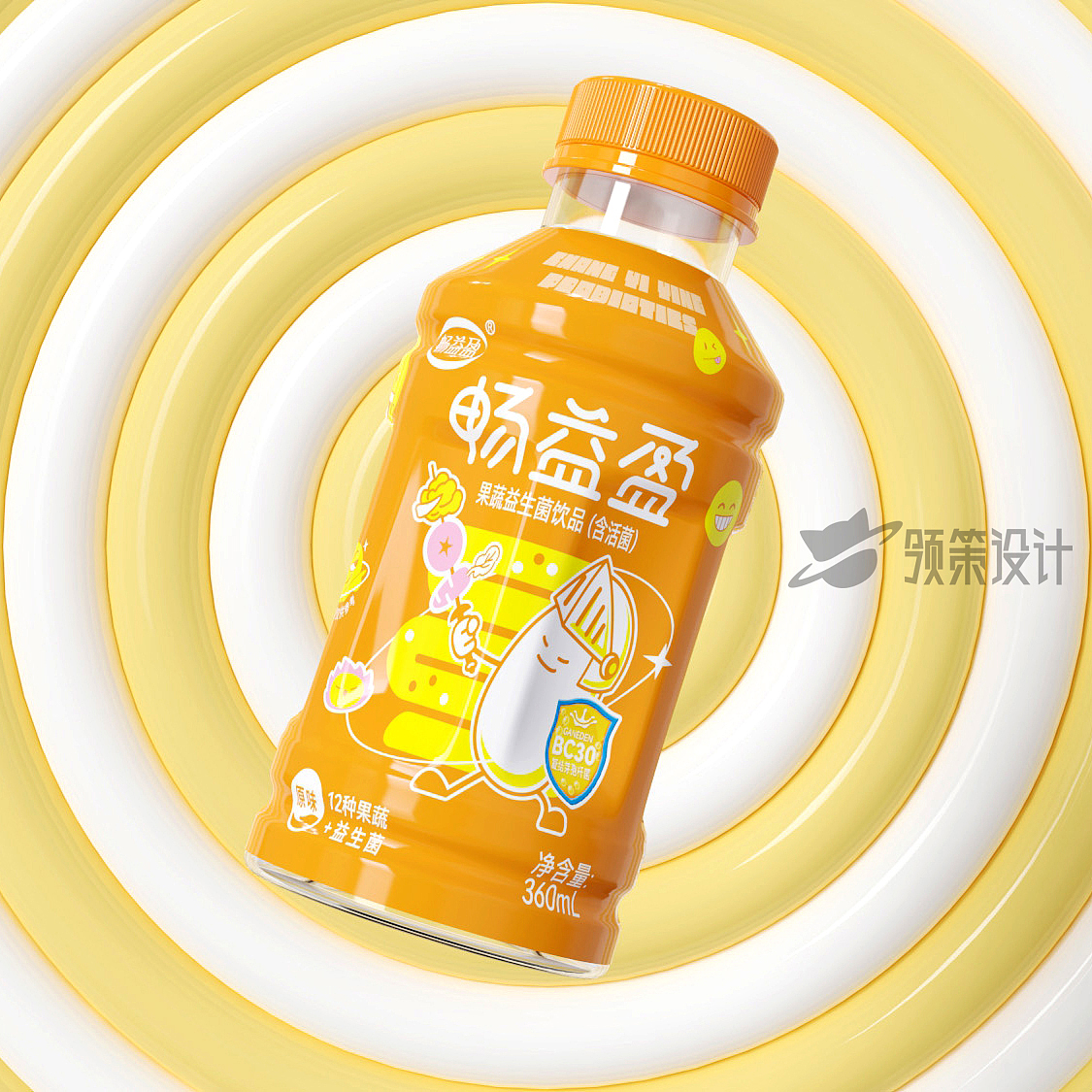 畅益盈果蔬益生菌饮料包装设计