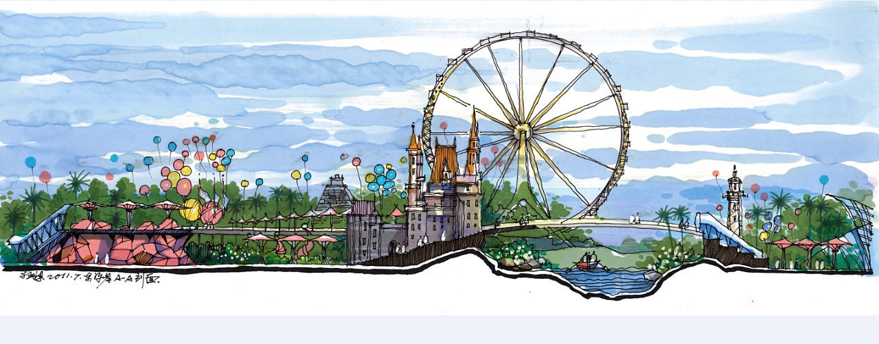 匠人营国|东海岸欢乐城手绘设计