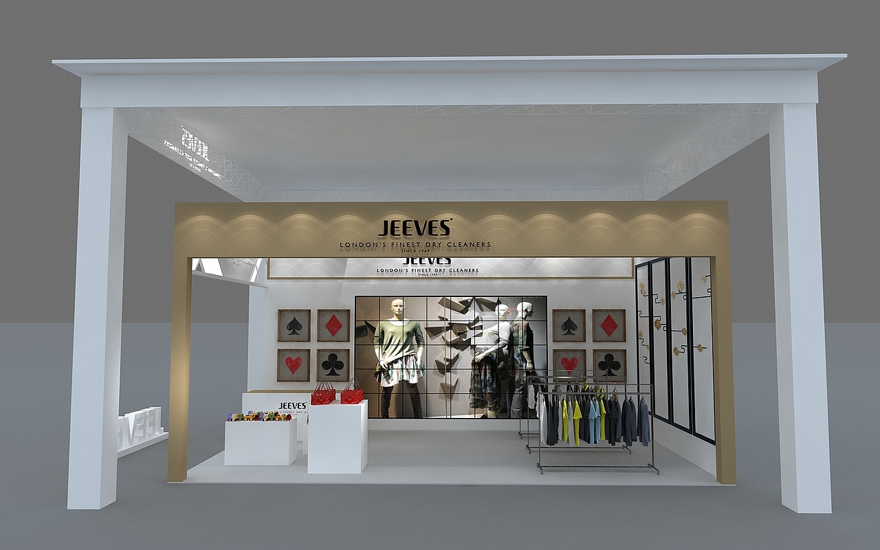 洁服斯宝服装展 展台展位展览3d效果图