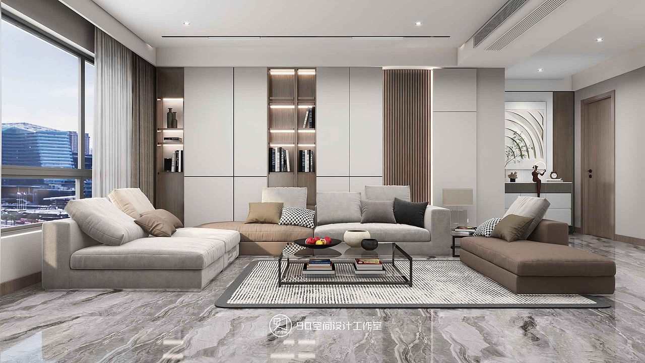 90空间设计∣《栀子花开》136平方后现代风格|空间|家装设计|90空间