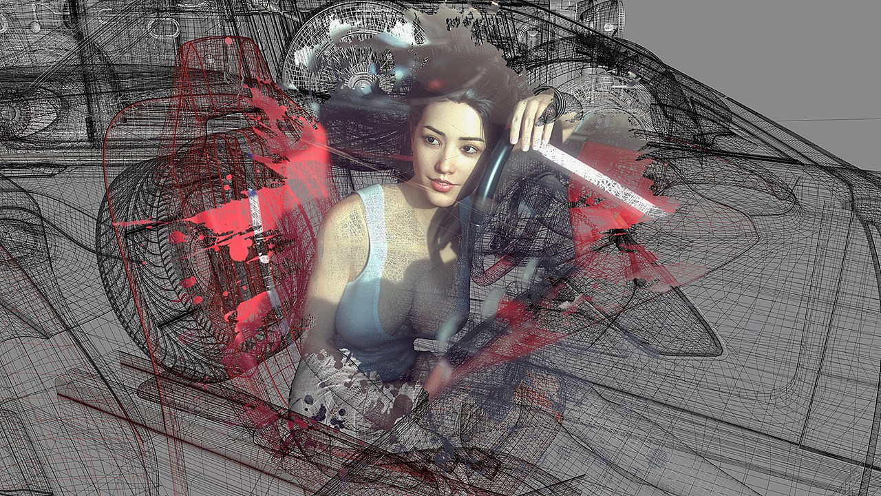 韩梅梅 & 私家车库--李法拉F60（图ZMTAyMjkwODYw） - 场景 - 站酷设计师阿拉玛斯原创素材 - 站酷ZCOOL