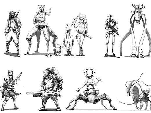 赛博朋克角色草图练习