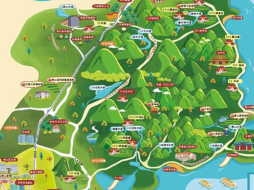 崂山茶手绘地图