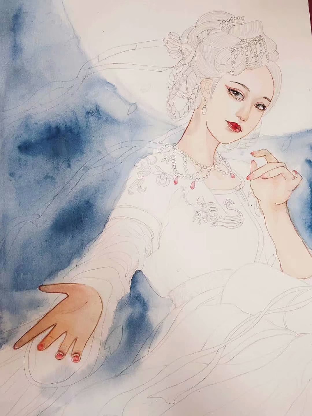 月华风清(水彩)