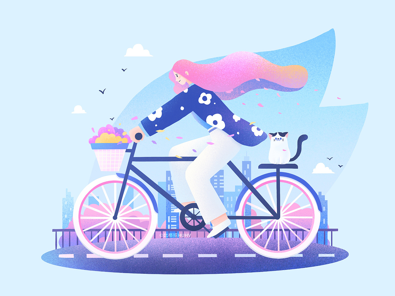 2020创意插画 | 美少女环游记（图ZMjM0MzYzNDcy） - 商业插画 - 站酷设计师比格招HUHV原创素材 - 站酷ZCOOL