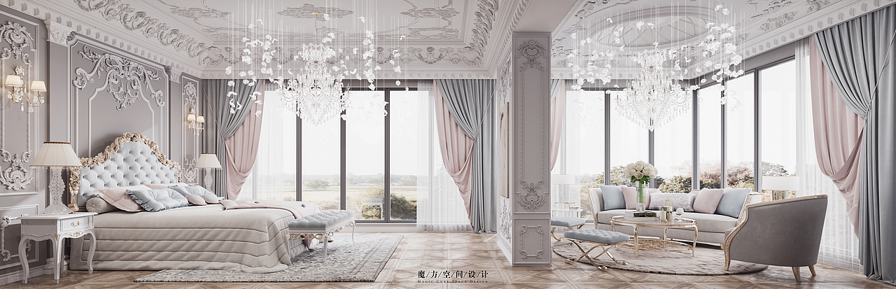 【魔方】法式轻奢•成都别墅项目（图ZMjMxNzQ4NDk2） - 家装设计 - 站酷设计师魔方空间设计原创素材 - 站酷ZCOOL