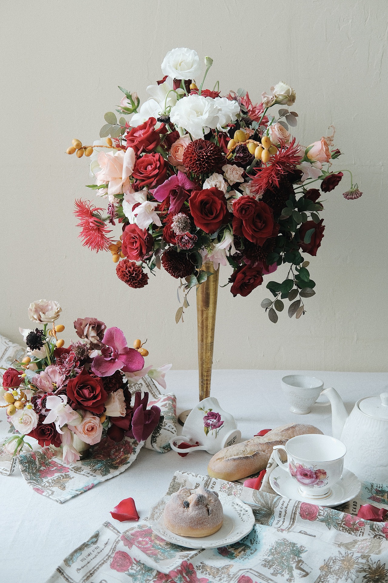 花艺西式圆形桌花设计