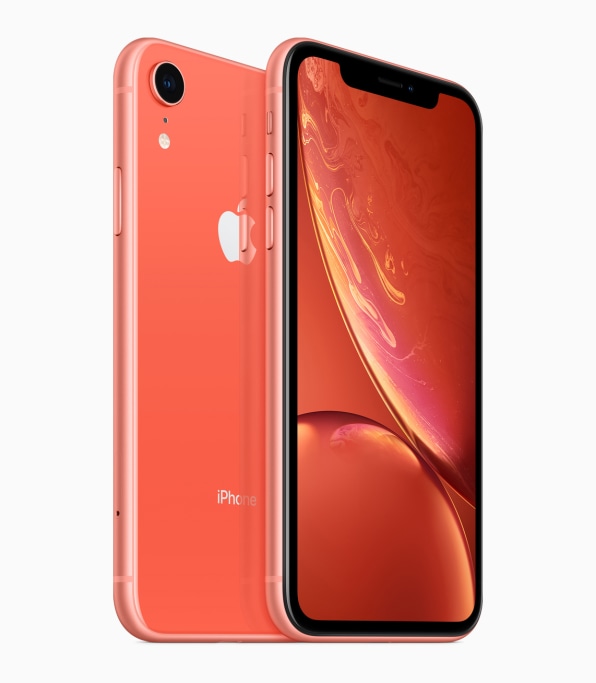 以多彩配色的 iphone xr系列产品当中,也有采用了近似活力珊瑚橙的