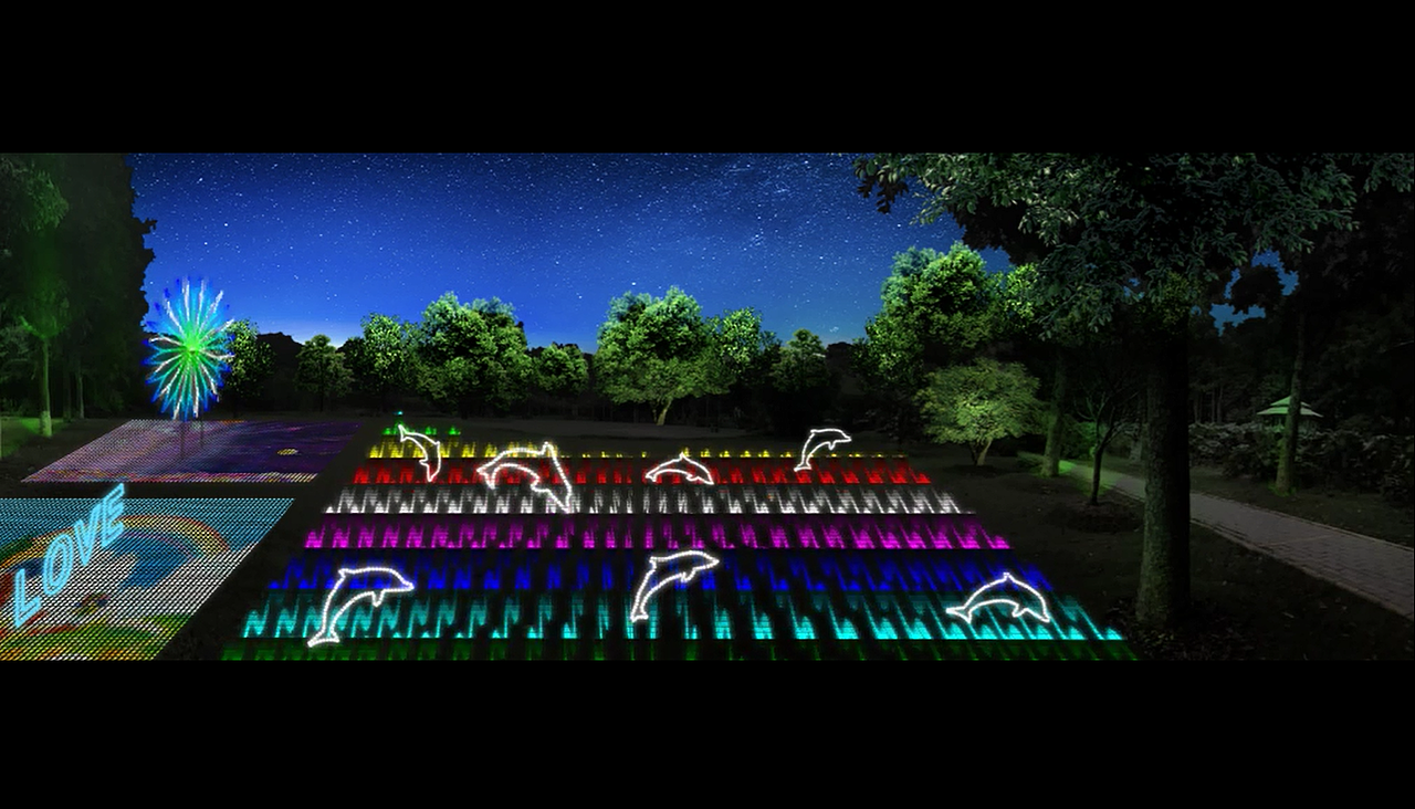 户外草坪亮化效果