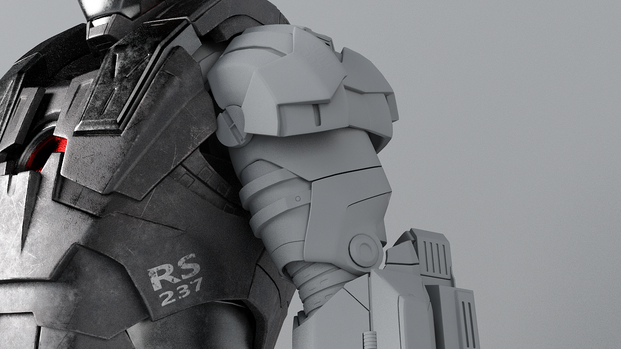 钢铁侠-战争机器 三维建模和材质灯光,后期合成