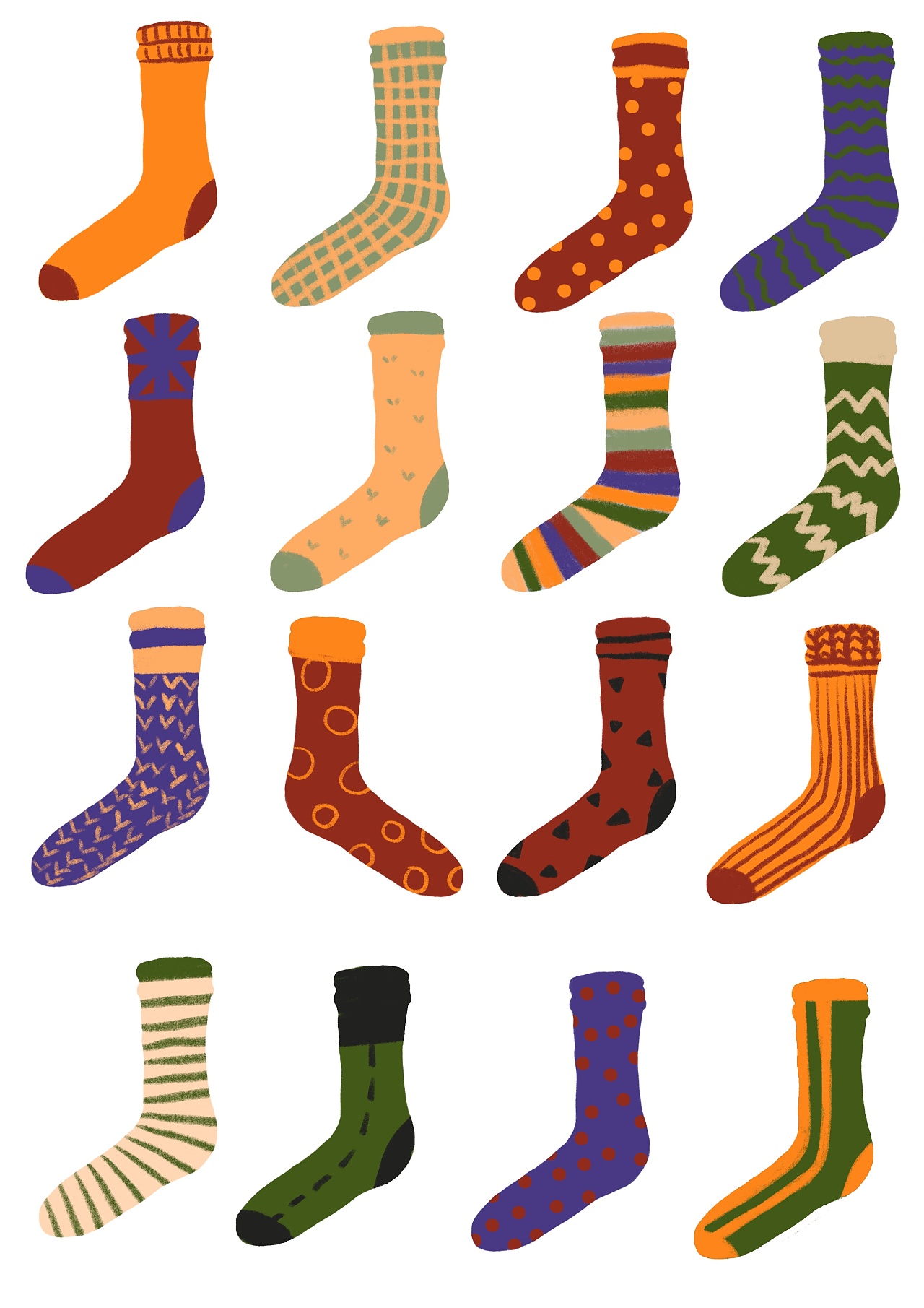 袜子袜子都是袜子～|插画|插画习作|dayuyuu - 原创作品 - 站酷 (ZCOOL)