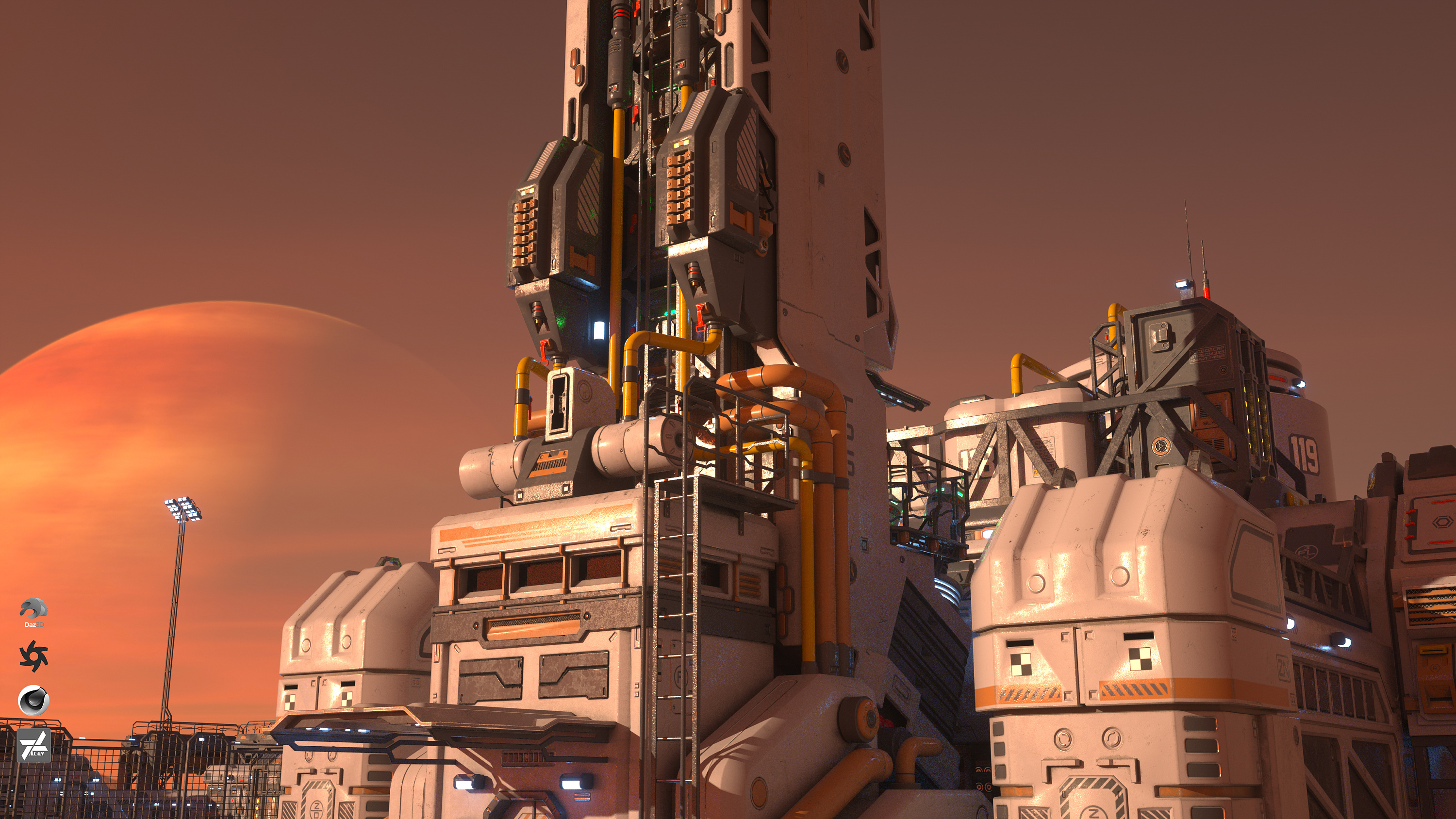 c4d科幻场景 渲染练习